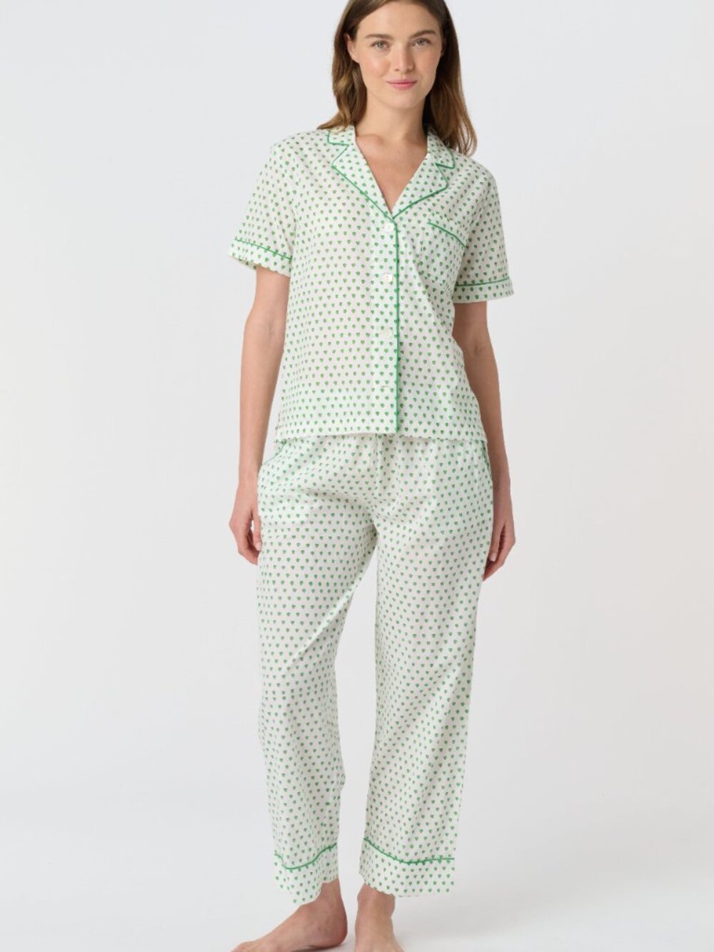 Roller Rabbit Fiora Green Heart Pajamas